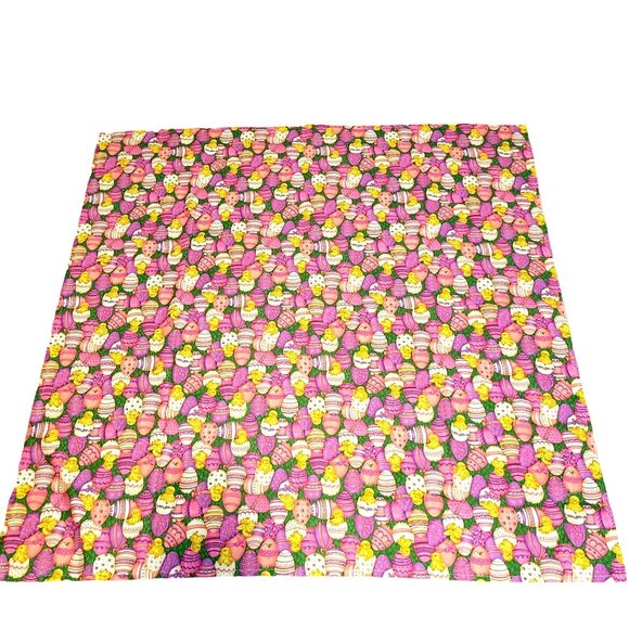 Easter Egg & Chick Cotton Tablecloth Square 44 x 44 - Picture 3 of 4